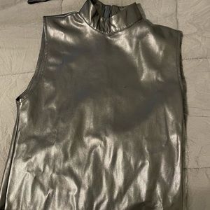 Leather turtle neck body suit. Steve Madden
